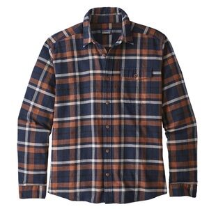 Patagonia Navy and Rust Plaid Shirt